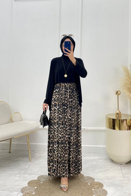 Bella Tesettür Elbise Siyah  Siyah