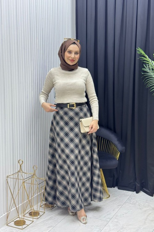 Büyük Beden Etek Vizon Vizon