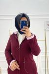 Çizgili Yazlık Tesettür Trenç Bordo Bordo