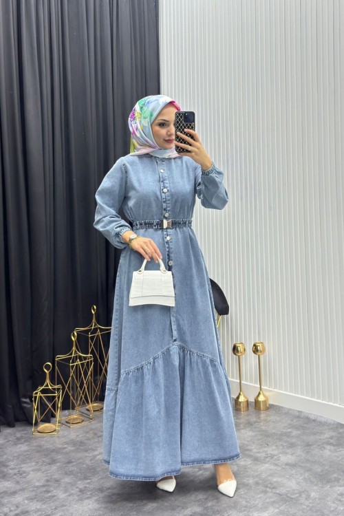 Dalya Kot Elbise Mavi Mavi