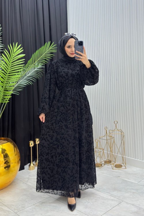 Diyar Elbise Siyah Siyah