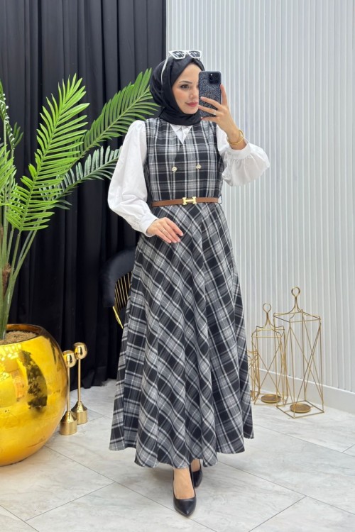 Ekose Jile Siyah Siyah