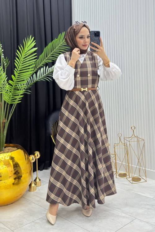 Ekose Jile Siyah Kahverengi