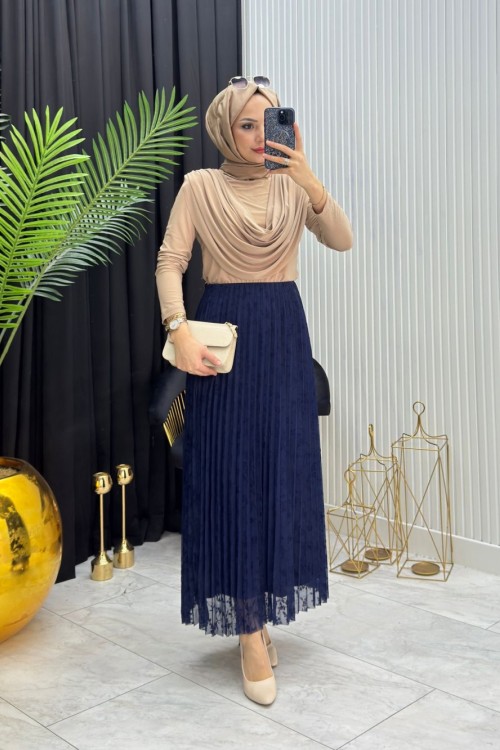 ELİF DANTEL TAKIM LACİVERT Lacivert