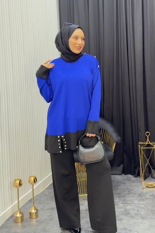 Esma Takım Saks Mavisi Saks Mavisi