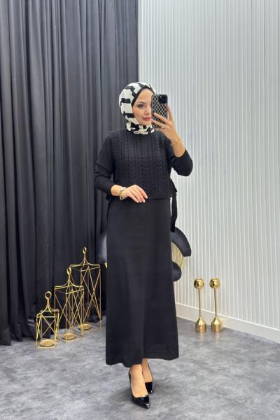 Eyşan Elbise Siyah Siyah
