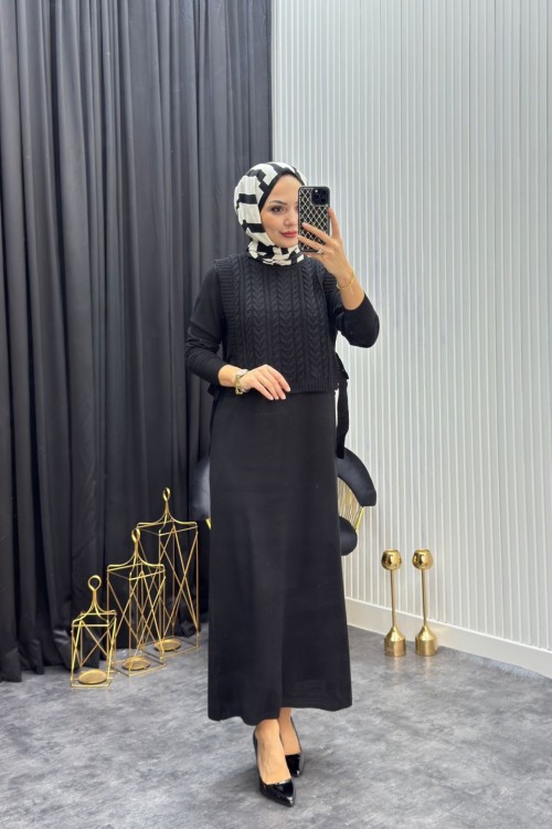 Eyşan Elbise Siyah Siyah