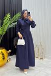 Fular Detay Elbise Lacivert  Lacivert