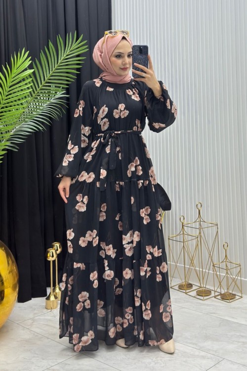 Gelincik Elbise Siyah Siyah