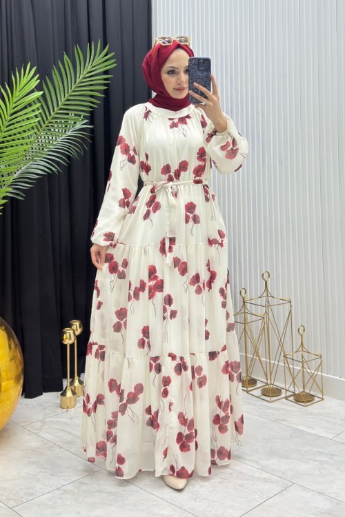 Gelincik Elbise Kırmız Kırmızı