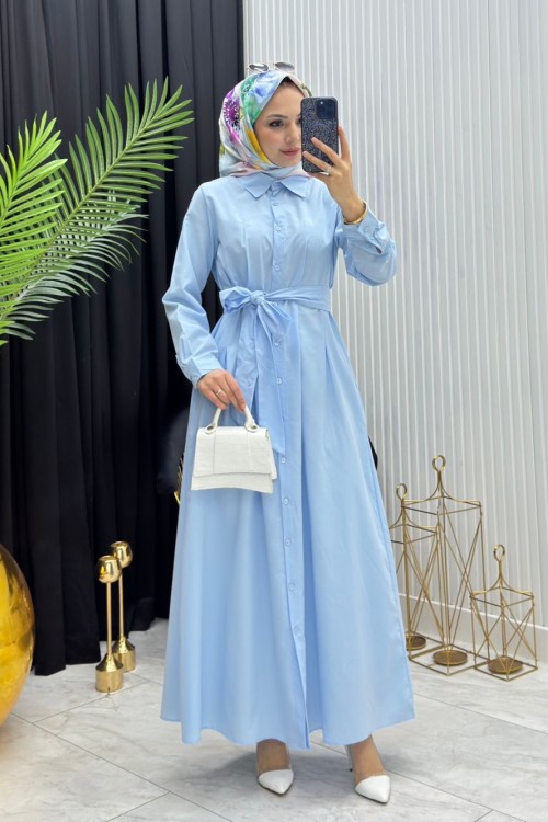 Gömlek Elbise Bebe Mavisi Bebe Mavisi