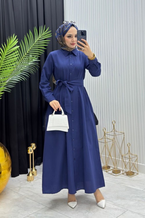 Gömlek Elbise Lacivert  Lacivert