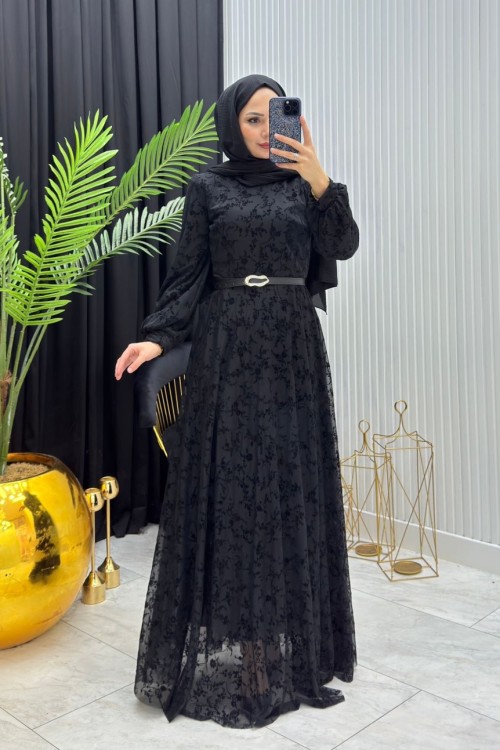 Gonca Elbise Siyah Siyah