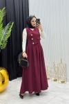 İsabel Elbise Takım Bordo Bordo