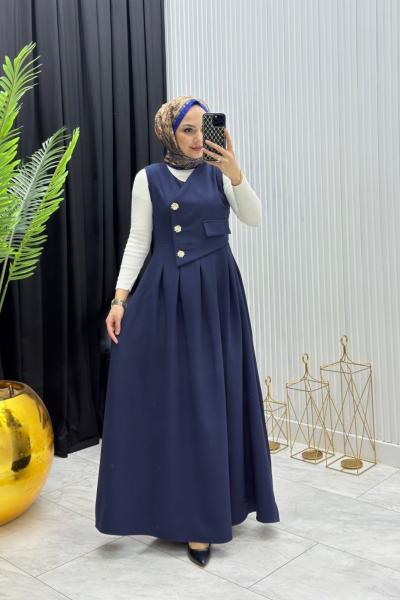 İsabel Elbise Lacivert  Lacivert