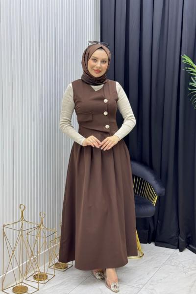 İsabel Elbise Kahverengi  Kahverengi