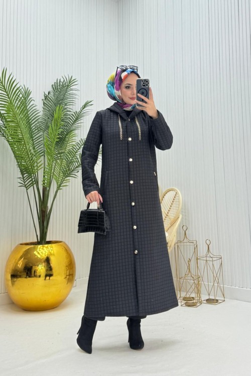 Kapitone Tesettür Kap Siyah  Siyah