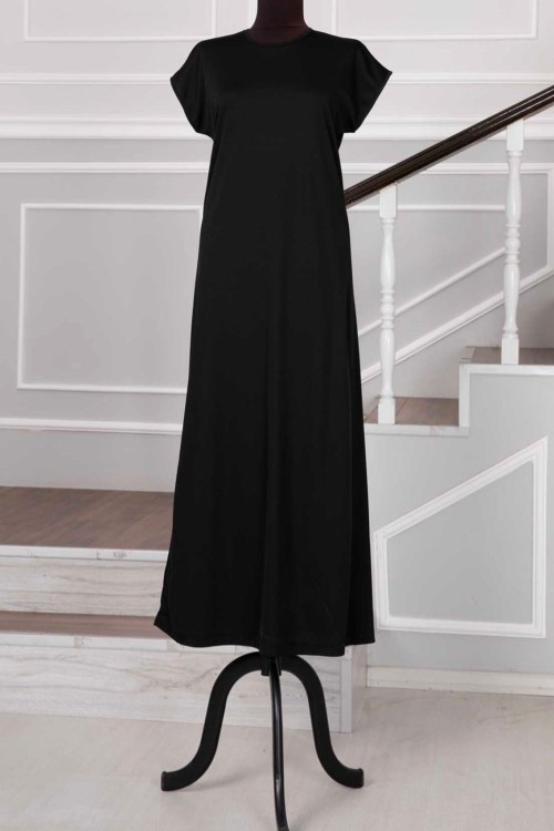 Kısa Kollu İçlik Siyah Siyah