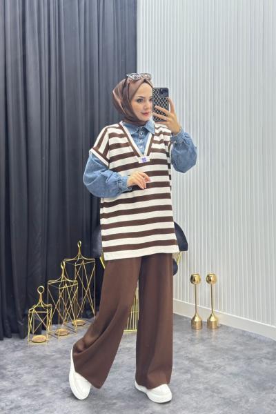 Kotlu Takım Kahverengi  Kahverengi