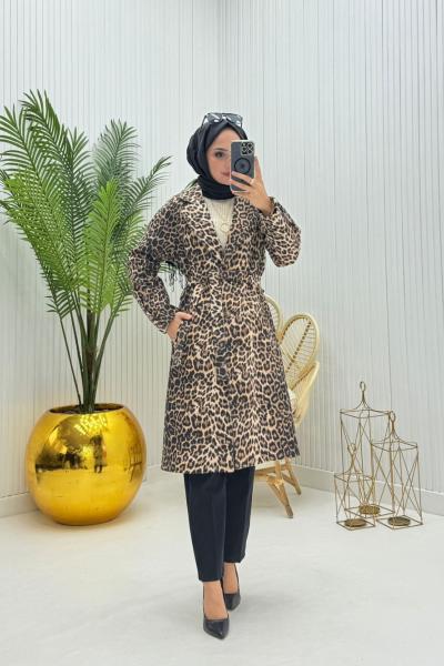 Leopar Desenli Tesettür Kaban  Leopar