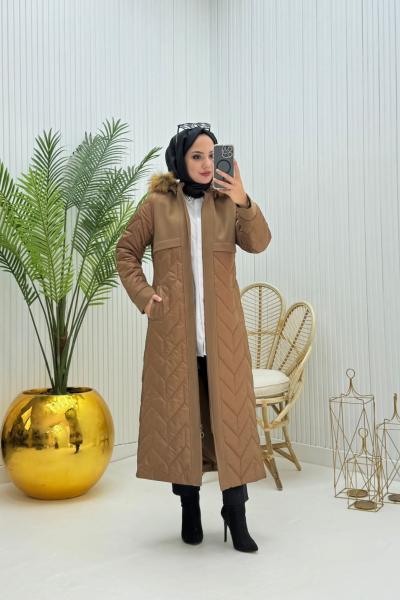 Linda Kapitone Tesettür Kap  Tarçın