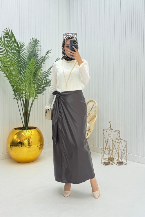 Luna Tesettür Takım Kahverengi  Kahverengi