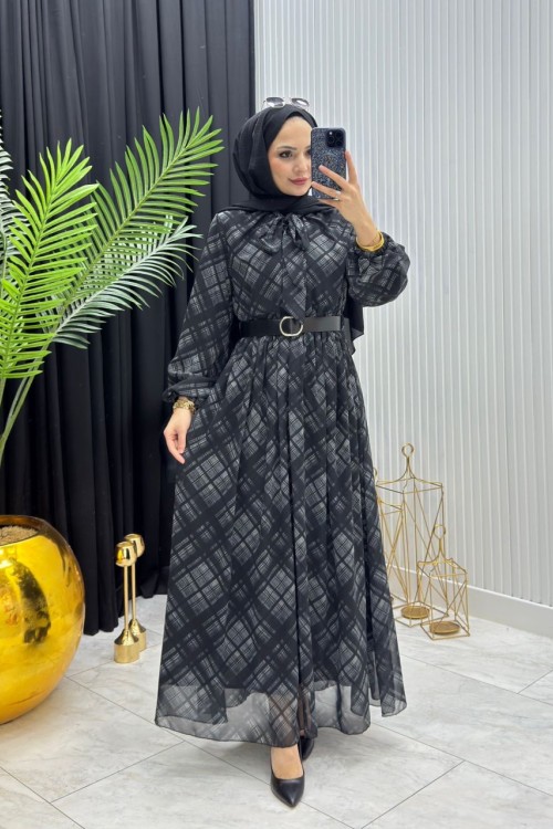 Lure Elbise Siyah Siyah