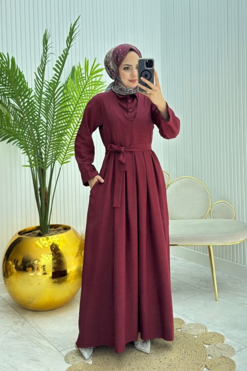 Mehtap Tesettür Jıle Bordo Bordo