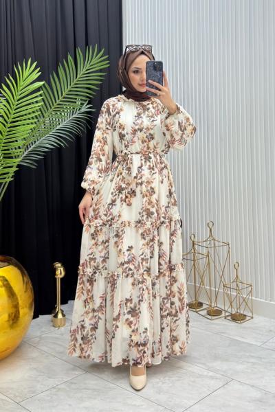 Meloni Elbise Kahverengi Kahverengi