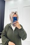 Muhafazakar Tesettür Kap Haki Haki