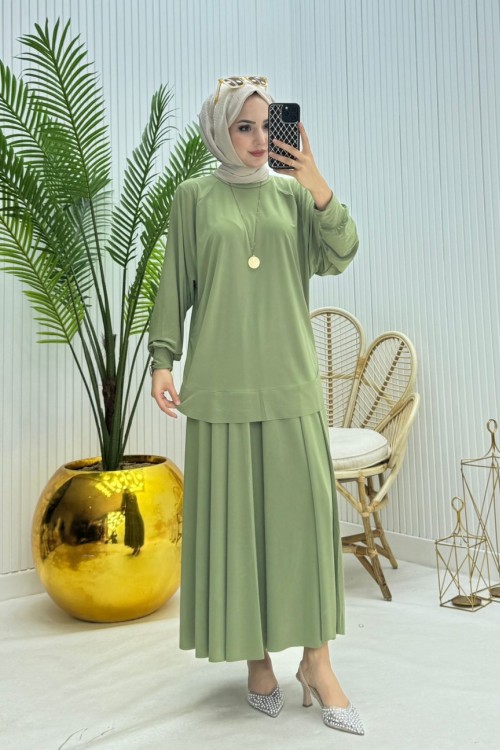 Müjgan Tesettür Takım Yeşil Yeşil