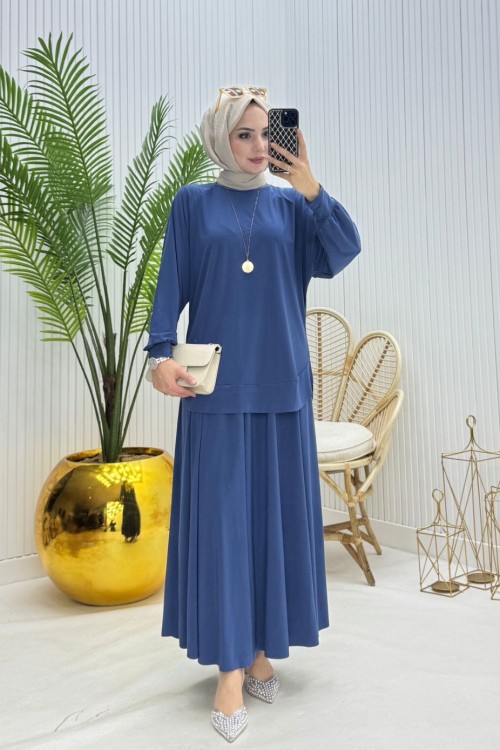 Müjgan Tesettür Takım İndigo İndigo