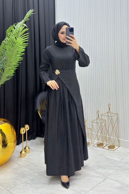 Nalya Elbise Siyah Siyah