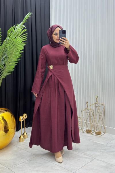 Nalya Elbise Bordo Bordo