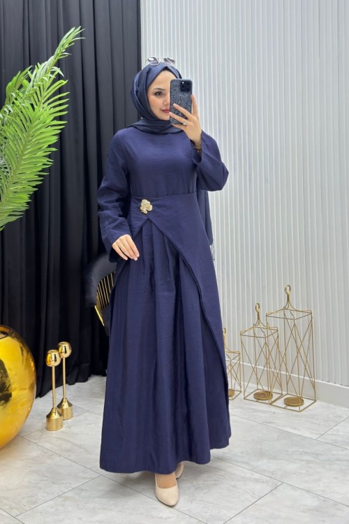 Nalya Elbise Lacivert Lacivert