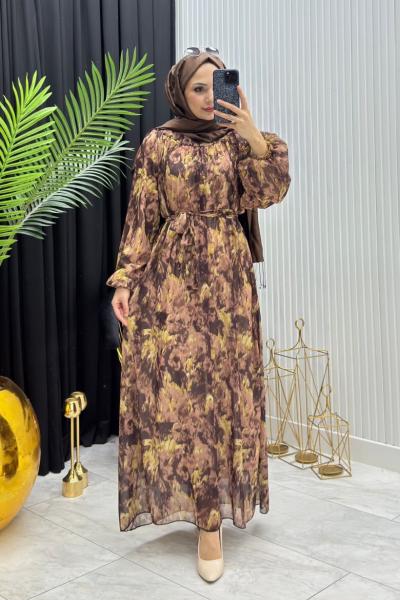 Nara Elbise Kahverengi  Kahverengi