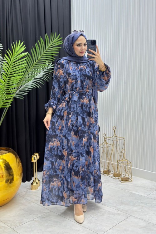 Nara Elbise Lacivert  Lacivert