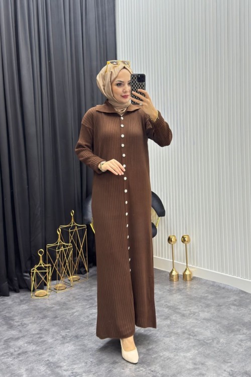 Nare Elbise Kahverengi  Kahverengi