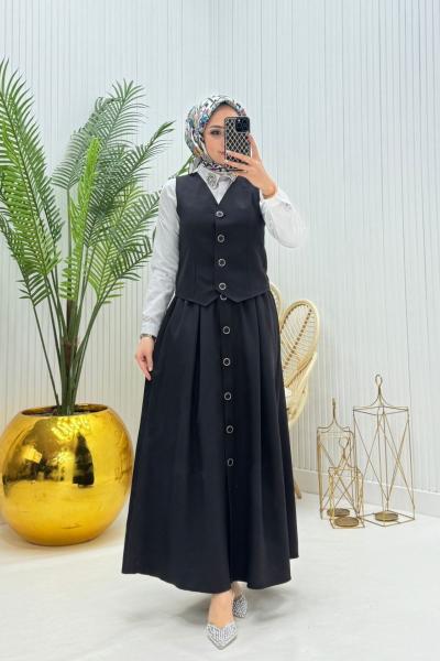Nehir Tesettür Takım Siyah  Siyah