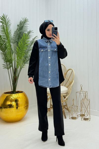 Oysho Kot Detay Takım Siyah Siyah