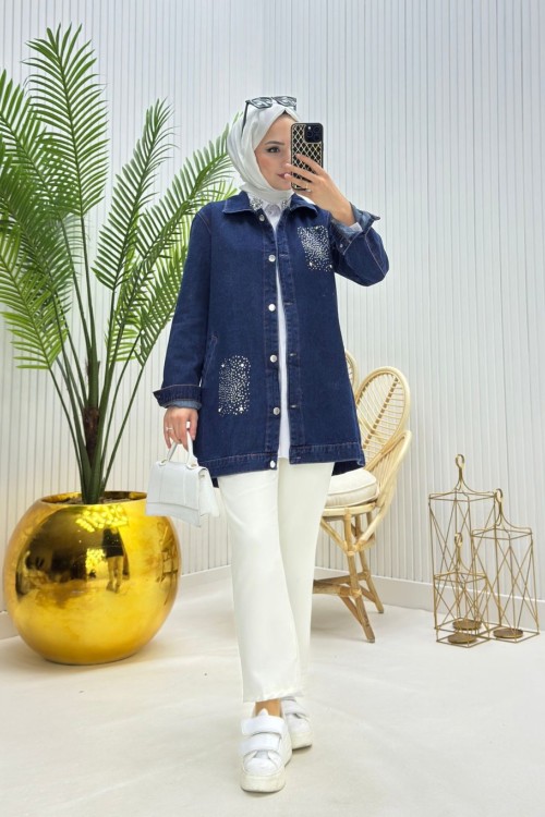 Parla Tesettür Ceket Lacivert  Lacivert