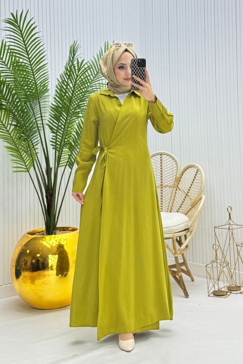 Petro Tesettür Ferace Yağ Yeşili  Yağ Yeşili