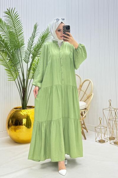 Pinky Tesettür Elbise Yeşil Yeşil