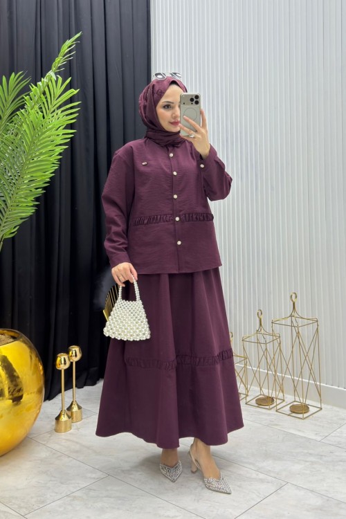 Sera Takım Bordo Bordo