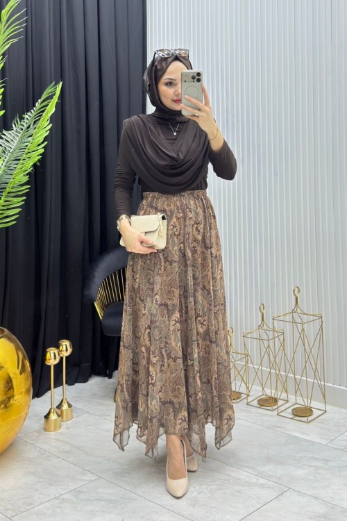 Serpil Sandy Tunik Kahverengi  Kahverengi