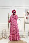 Şimşek Tesettür Elbise Pembe  Pembe