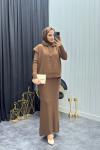 Süveterli Elbise Kahverengi  Kahverengi