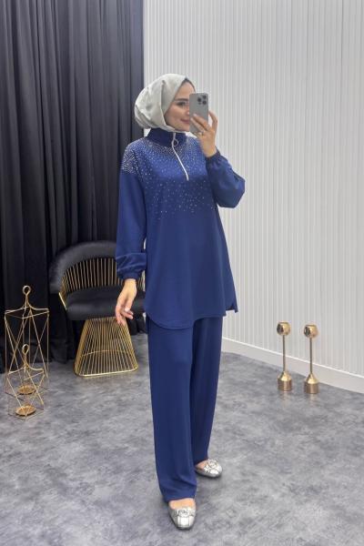 Taşlı Osyho Takım Lacivert  Lacivert