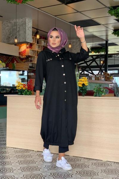 Tesettür Kap Mevsimlik Siyah Siyah