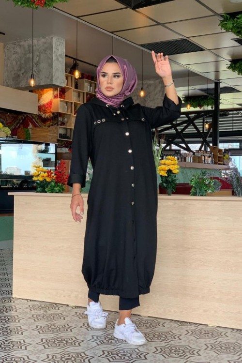 Tesettür Kap Mevsimlik Siyah Siyah